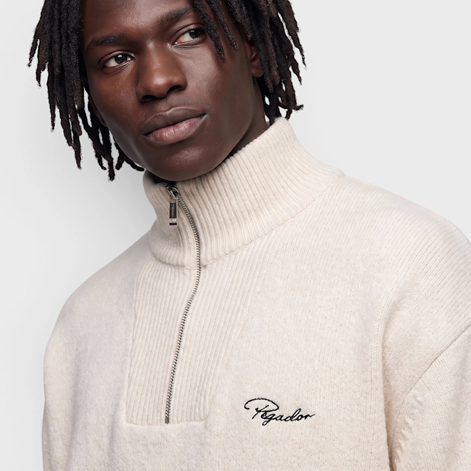Pegador Gilmonde Structured Knit Half-Zip Sweater Cream noir 103481 3