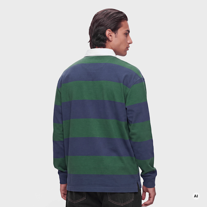 Polo Ralph Lauren KNIT-RUGBY-PULLOVER prk green/drk cblt wielokolorowy 103667 2