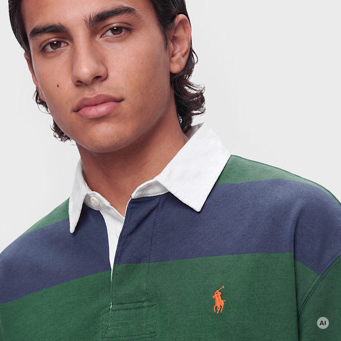 Polo Ralph Lauren KNIT-RUGBY-PULLOVER prk green/drk cblt multicolorido 103667 3