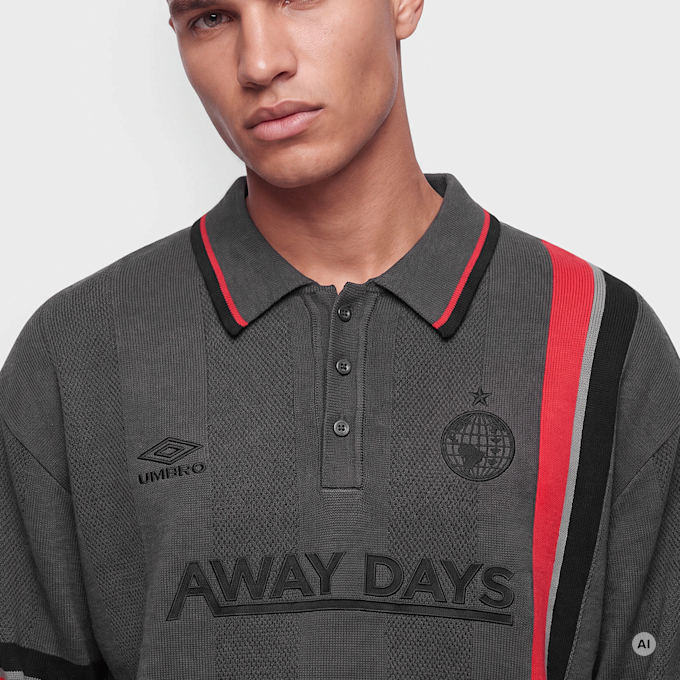 Umbro Longsleeve Knitted Football Polo gris 103749 3