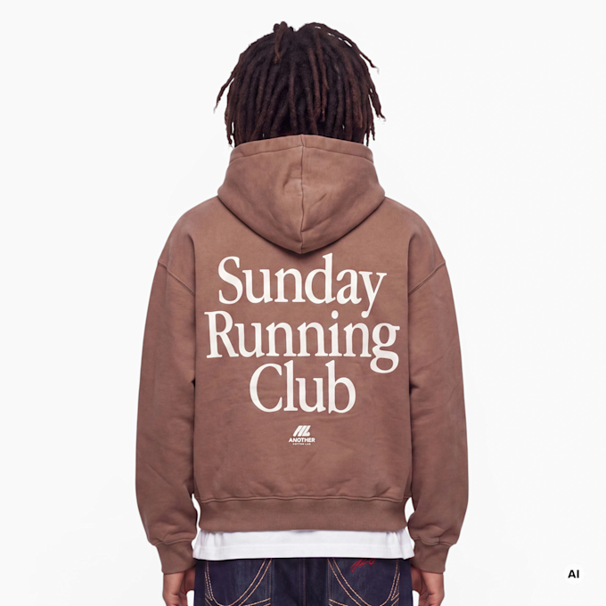 Another Cotton Lab SRC Washed Hoodie bruin 103951 1