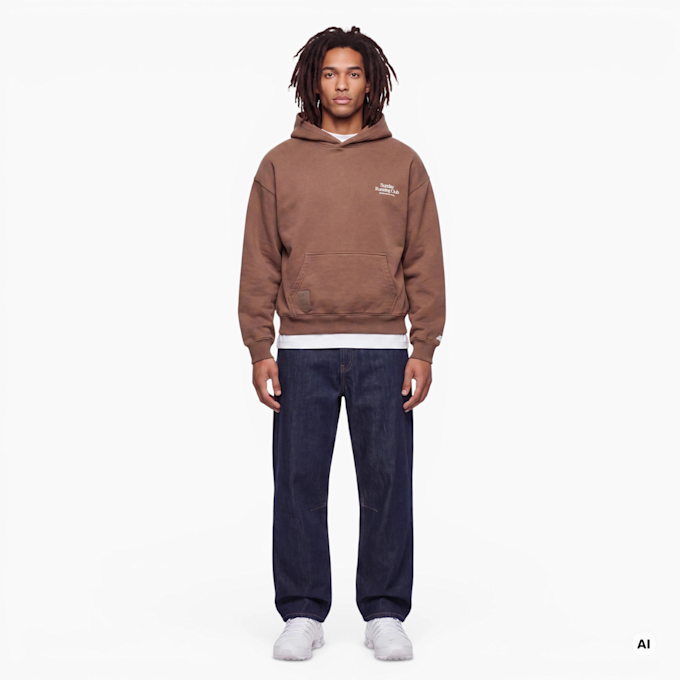 Another Cotton Lab SRC Washed Hoodie bruin 103951 4
