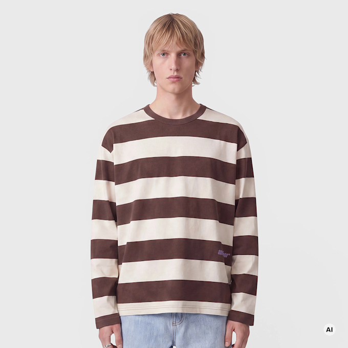 Another Cotton Lab Another Stripe Rave Longsleeve smeđa 103955 1