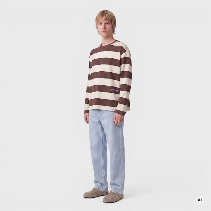 Another Cotton Lab Another Stripe Rave Longsleeve smeđa 103955 4