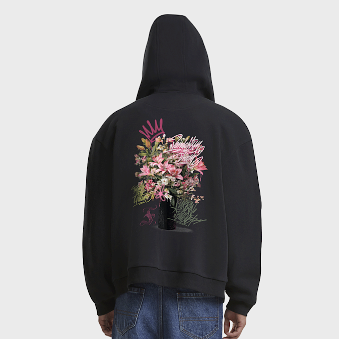 Mister Tee Urban Bloom Fluffy Zip Hoody czarny 104340 1
