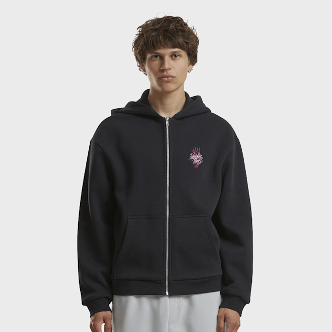 Mister Tee Urban Bloom Fluffy Zip Hoody noir 104340 2