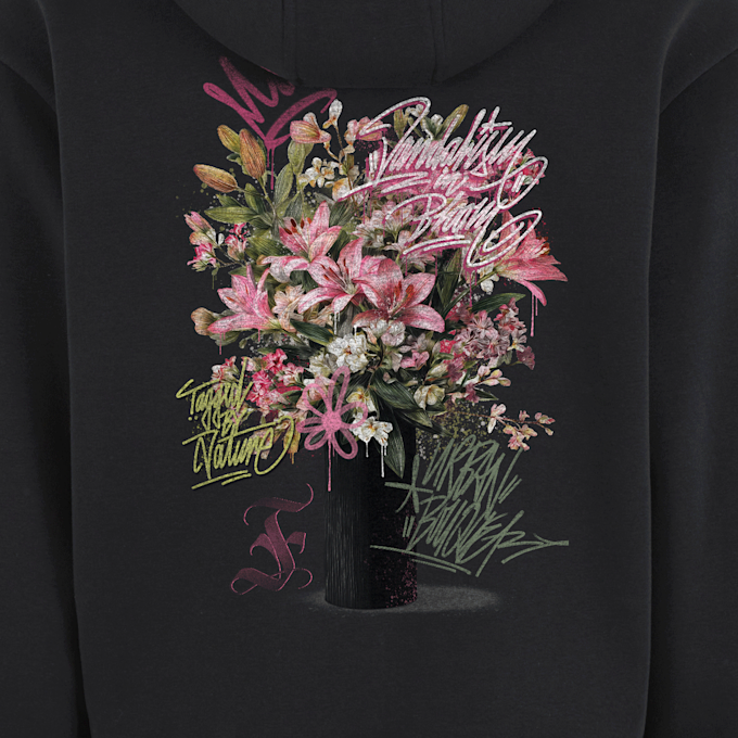 Mister Tee Urban Bloom Fluffy Zip Hoody schwarz 104340 3