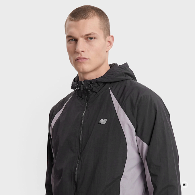 New Balance Color Blocked Woven Jacket negro 104505 3