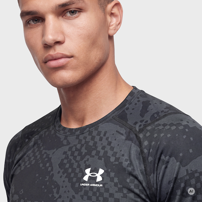 Under Armour UA HG ARMOUR COMP PRINTED LS black/white negro 104789 3