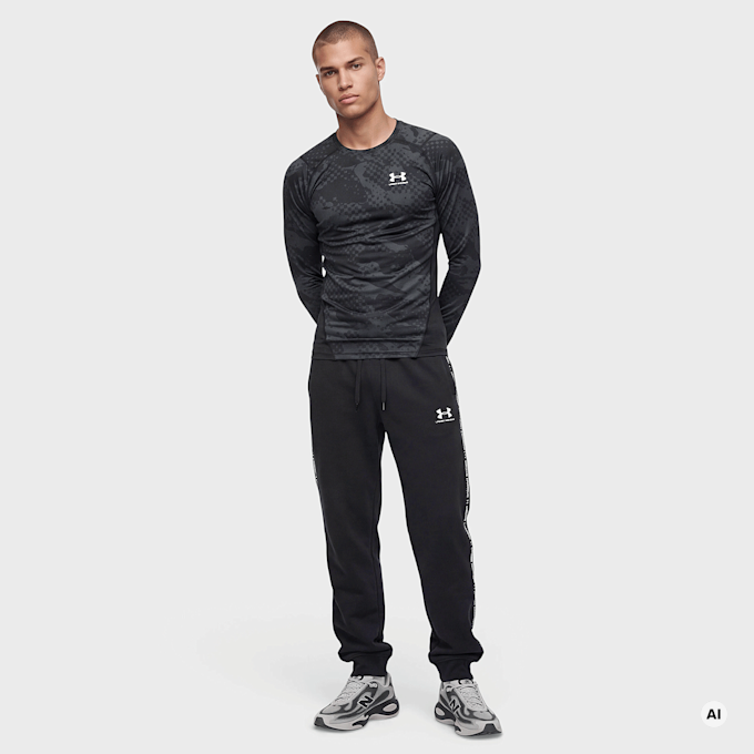 Under Armour UA HG ARMOUR COMP PRINTED LS black/white zwart 104789 4