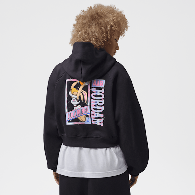 Jordan Brooklyn Space Jam Fleece Full-Zip Cropped Hoodie zwart 105203 1