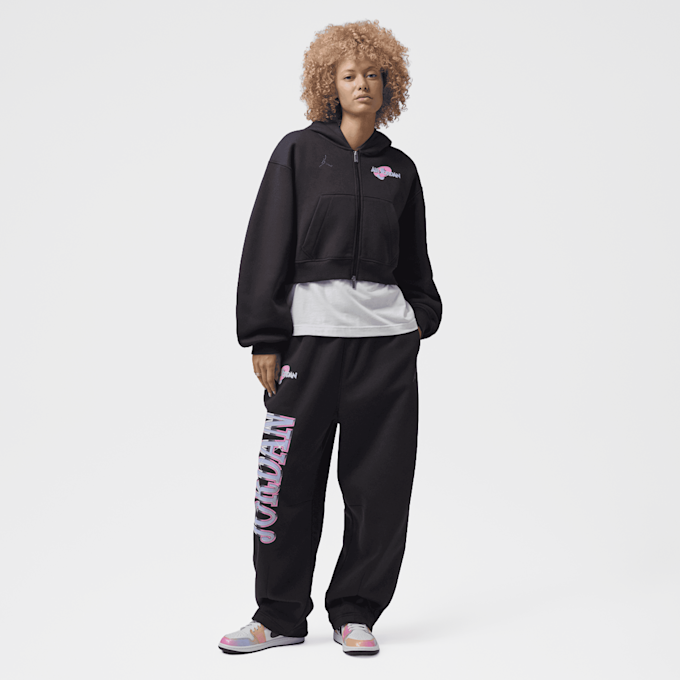 Jordan Brooklyn Space Jam Fleece Full-Zip Cropped Hoodie noir 105203 8
