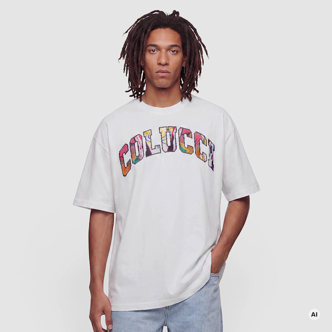 Colucci LOGO T-SHIRT COLLEGE WHITE , AOP MULTI nero 105220 1