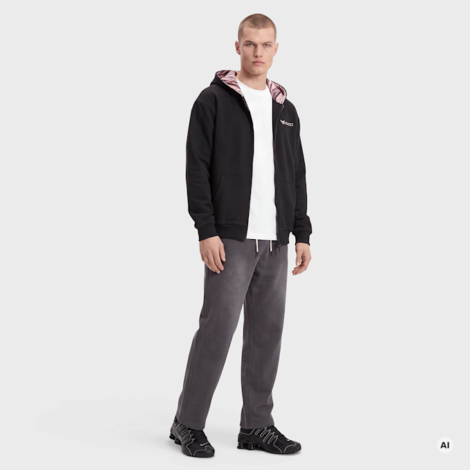 Colucci IKARUS BACKPRINT ZIP-HOODIE BLACK, AOP ROSE preto 105218 4