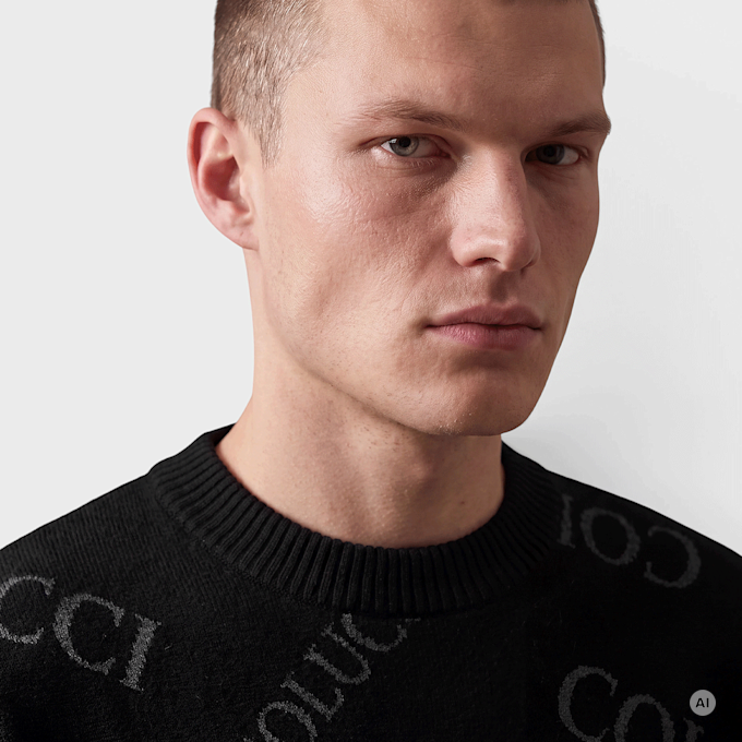 Colucci KNIT LOGO SWEATER BLACK czarny 105222 3