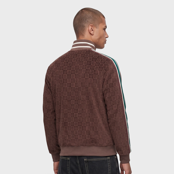 Colucci Velours Checkerboard Trackjacket bruin 105219 2