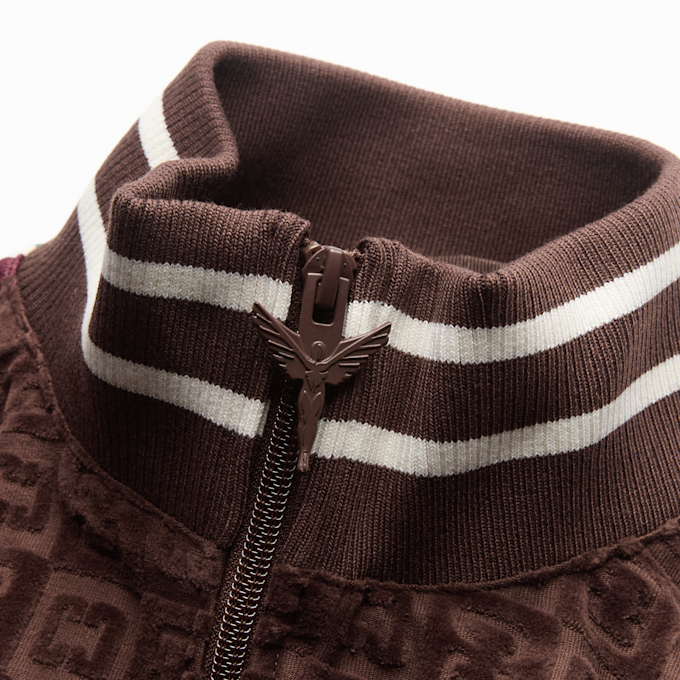 Colucci Velours Checkerboard Trackjacket brązowy 105219 3