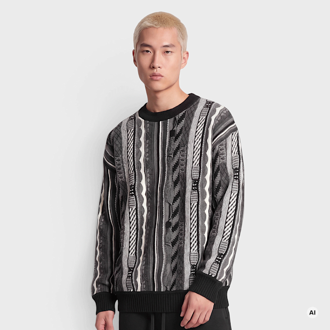 Colucci CREWNECK SWEATER AOP BLACK schwarz 105224 1