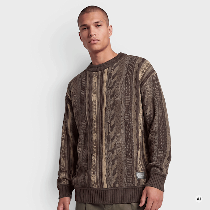 Colucci CREWNECK SWEATER AOP BROWN marrón 105227 1