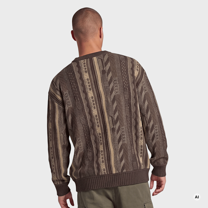Colucci CREWNECK SWEATER AOP BROWN braun 105227 2