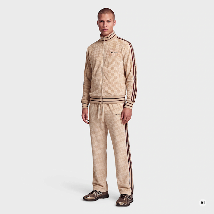 Colucci VELOURS CHECKERBOARD TRACKJACKET BEIGE bež 105235 4