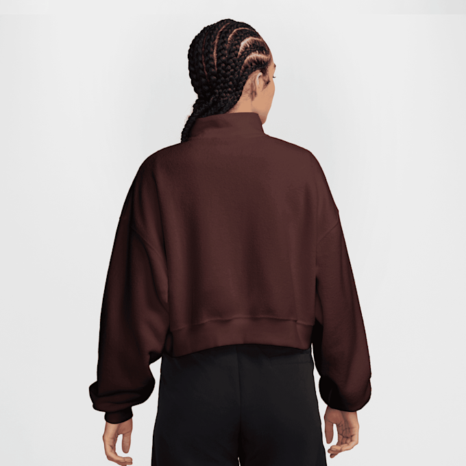Nike Studio Fleece Plush Oversized Crop Quarter-Zip rojo 105393 2