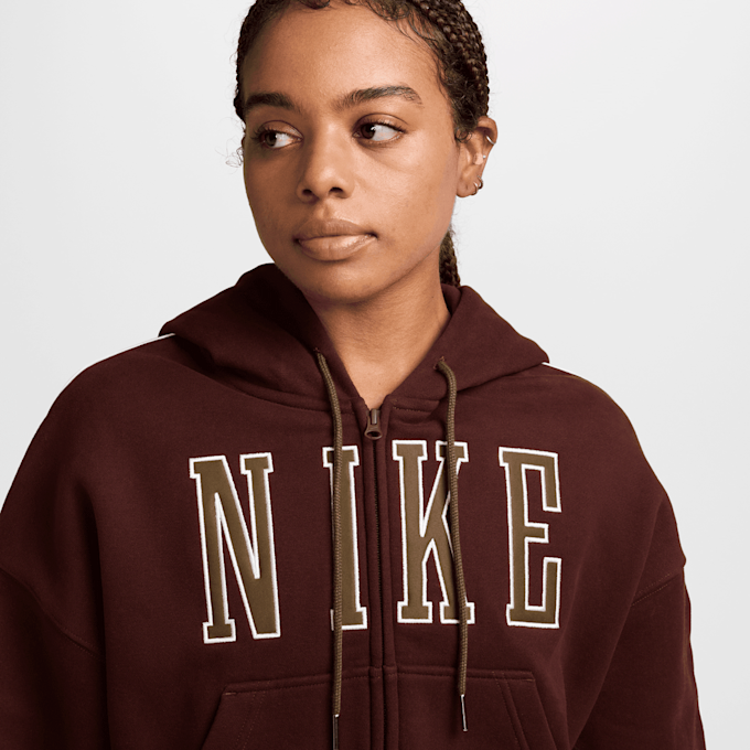 Nike Studio Fleece Medium Weight Oversized Crop Full-Zip crvena 105408 3