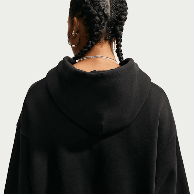 Nike   Studio Fleece Medium Weight Oversized Crop Full Zip Hoodie zwart 105550 4