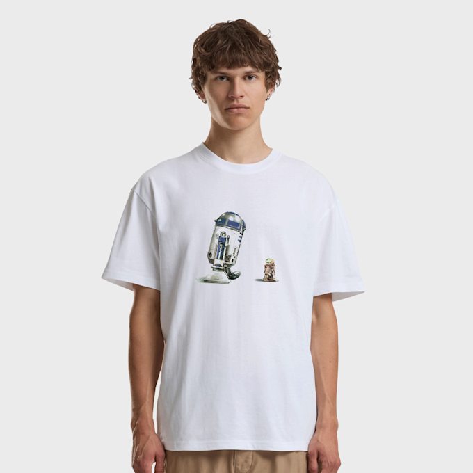 Mister Tee Star Wars Mandalorian R2D2 Grogu Loose Tee wit 105935 1