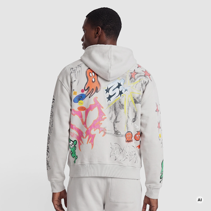 Smoke Rise Doodle Hoodie Multicolor 106953 2