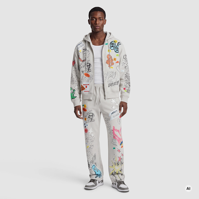 Smoke Rise Doodle Hoodie Multicolor 106953 4