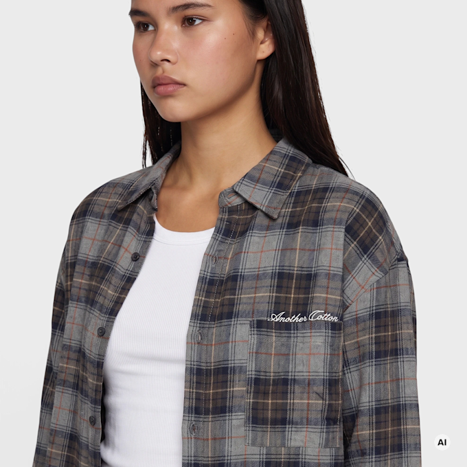 Another Cotton Lab Flannel Shirt gris 107055 3