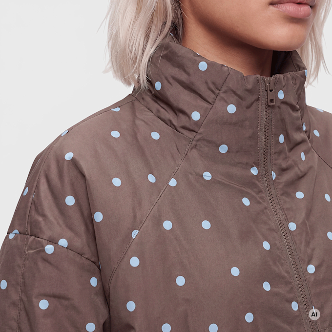 Decibel Polka Dot Funnel Neck Jacket braun 107026 3