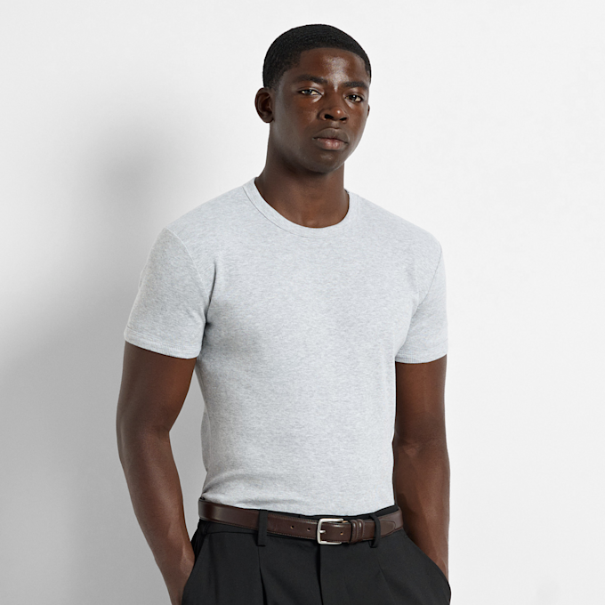 Burocs Slim Rib T-Shirt grigio 107090 1