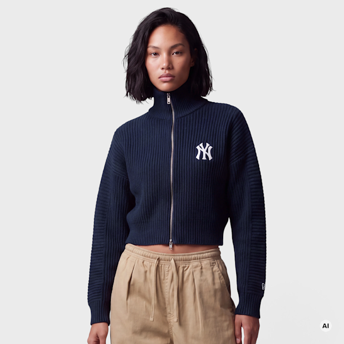 New Era Cropped Knit blauw 107233 1