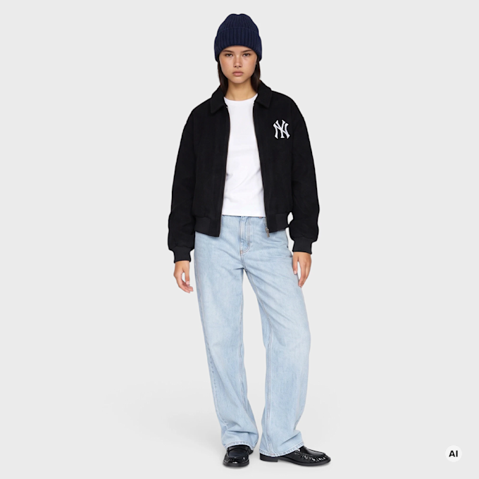 New Era WMNS MLB Wool Oversized Bomber Jacket Blau 107234 4