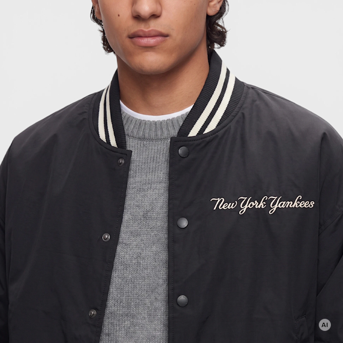New Era MLB Wordmark Varsity Jacket preto 107566 3
