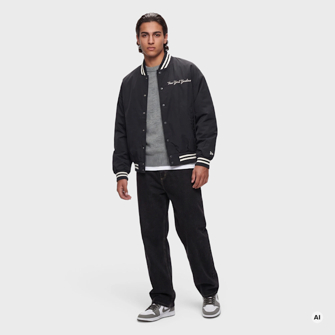 New Era MLB Wordmark Varsity Jacket negro 107566 4