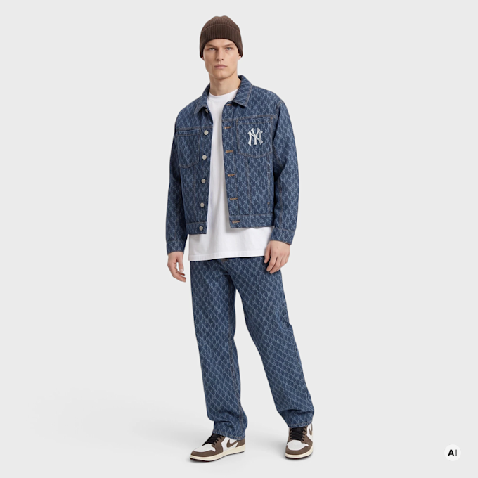 New Era MLB Logo Aop Denim Pant Blu 107587 4