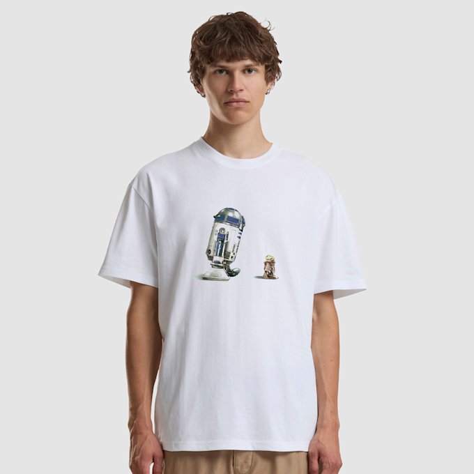 Mister Tee Star Wars Mandalorian R2D2 Grogu Loose Tee blanc 107705 1