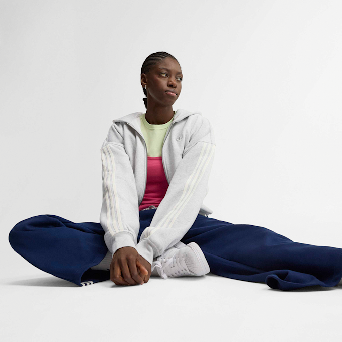 adidas Originals 3-Stripes Fleece Full-Zip Hoodie siva 107915 6