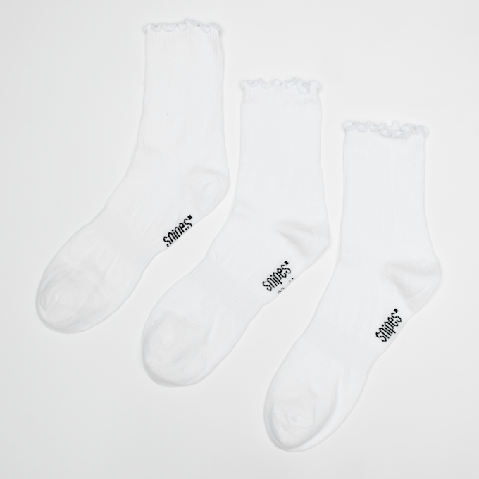 SNIPES 3 PACK - Ruffle Socks blanco 107989 1