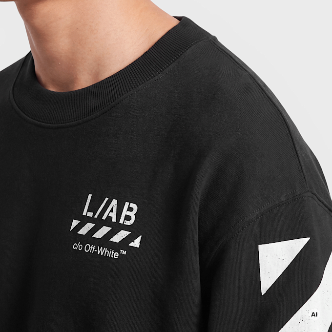 Off-White Diagonal Crew Neck Sweatshirt Schwarz 108885 3