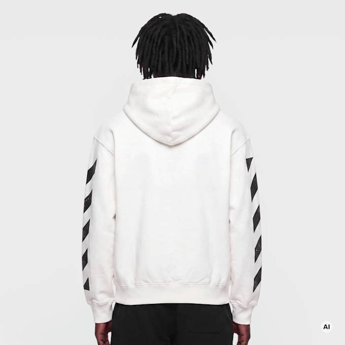 Off-White Graffiti Full Zip Hoodie Bianco 108886 2