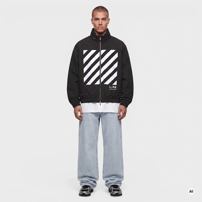 Off-White Reflective Diagonal Windbreaker Jacket noir 108893 5