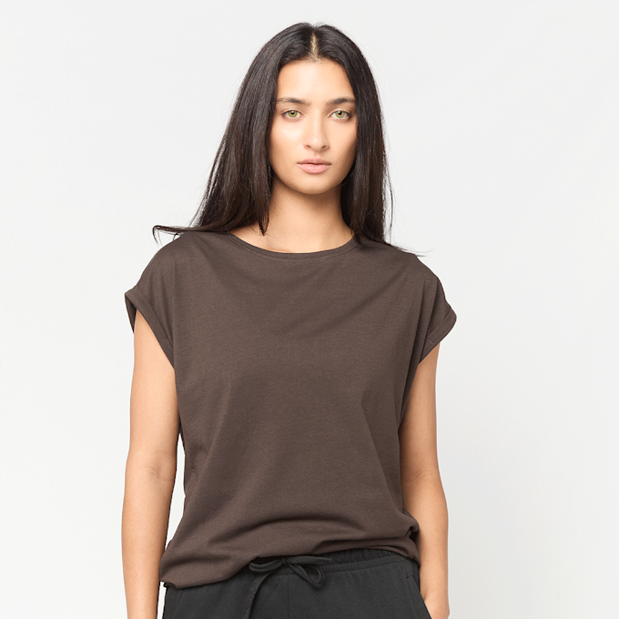 Urban Classics Ladies Extended Shoulder Tee smeđa 109377 1