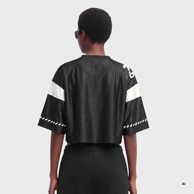 Off-White crop jersey top black night Schwarz 110089 2