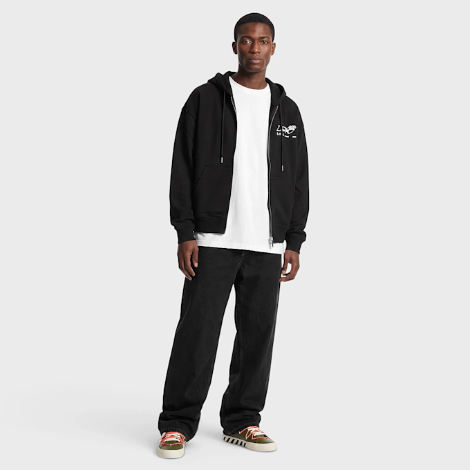 Off-White Graffit Full Zip Hoodie negro 110064 6