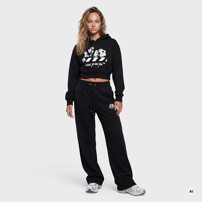 Off-White Crop Hoodie czarny 110101 4