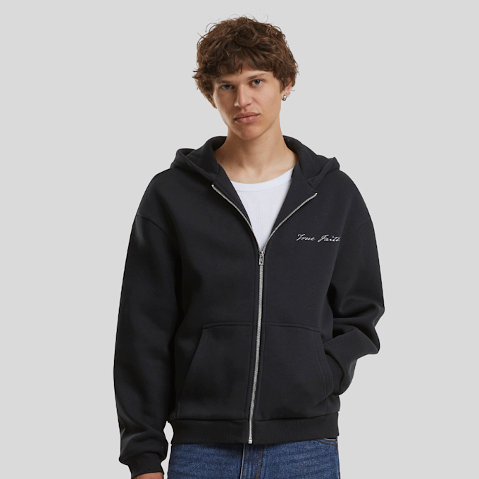 Mister Tee True Faith Fluffy Zip Hoody zwart 138932 2